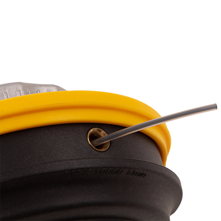 Катушка триммерная полуавтоматическая, легкая заправка лески, гайка M10x1.25, винт M10-M10, алюминиевая кнопка Denzel цена