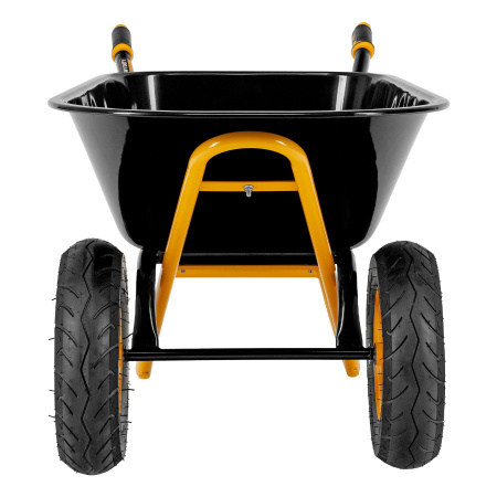 Тачка строительная, усиленная, объем 120 л, 350 кг, двухколесная, колесо 16х4.00-8 Denzel цена