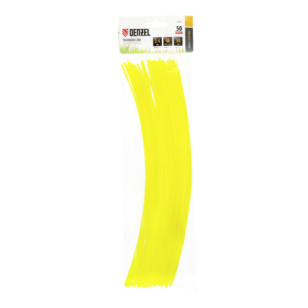 Леска для триммера, круглая нарезанная 2.4 мм х 30 см, 50 шт Flex cord Denzel цена