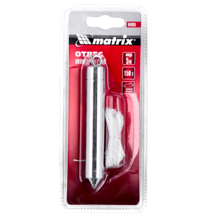 Отвес цилиндрический, 150 г, шнур 5 м Matrix цена