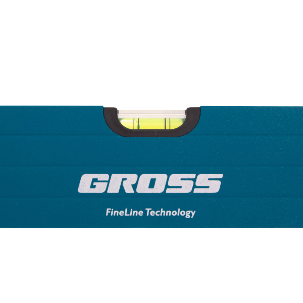 Уровень алюминиевый, 1000 мм, усиленный с ударопрочными заглушками, рукоятки, 3 глазка Gross цена