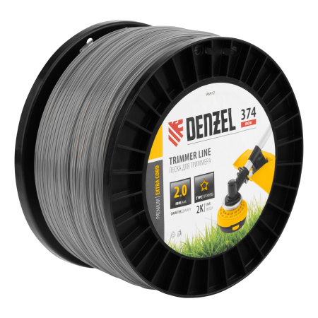 Леска для триммера двухкомпонентная звезда, 2,0мм х 374м, на DIN катушке EXTRA CORD Denzel цена
