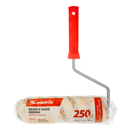 Валик "Нейлон Люкс", 250 мм, ворс 18 мм, D 48 мм, D ручки 8 мм, полиамид Matrix цена