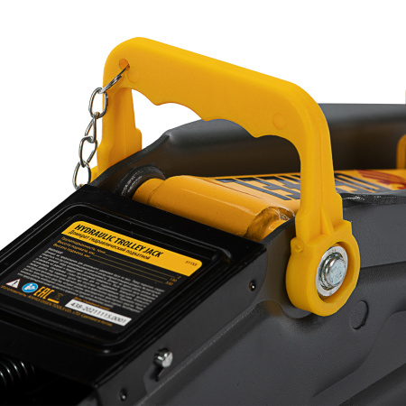 Домкрат гидравлический подкатной с фиксатором, 2 т, 130-330 мм Denzel цена