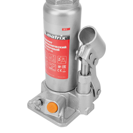 Домкрат гидравлический бутылочный, 2 т, h подъема 181-345 мм, в пластиковом кейсе Matrix цена