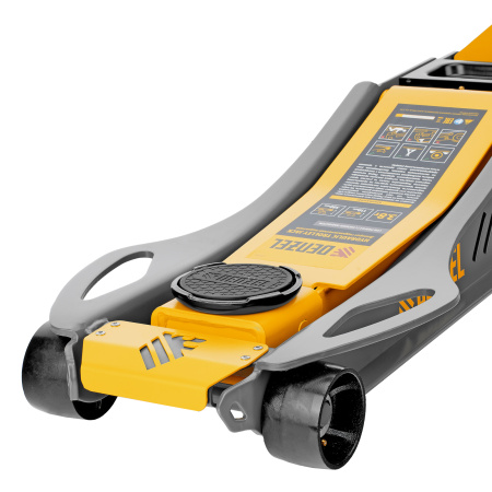 Домкрат гидравлический подкатной, 3,8 т, 110-580 мм, быстрый подъем, низкий подхват, проф. Denzel цена