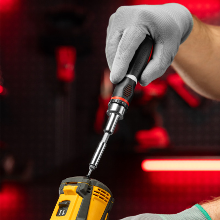 Отвертка реверсивная, набор бит, 11 шт, CrV Matrix