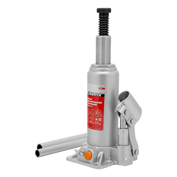 Домкрат гидравлический бутылочный, 4 т, h подъема 194-372 мм, в пластиковом кейсе Matrix цена
