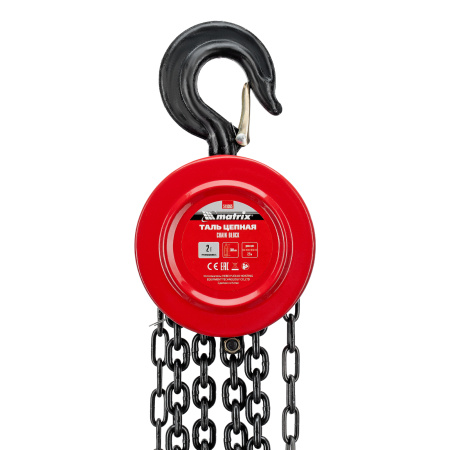Таль цепная, 2 т, H подъема 2.5 м, расстояние между крюками 380 мм Matrix цена