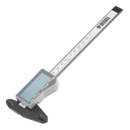 Штангенциркуль пластиковый, 150 мм, электронный, большой дисплей, с глубиномером Denzel цена