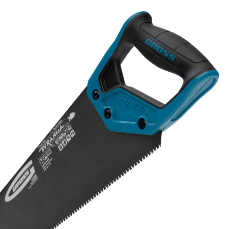 Ножовка по дереву "Piranha", 550 мм, 11-12 TPI, зуб-3D, каленый зуб, тефлоновое покрытие полотна, двухкомпонентная рукоятка Gross цена