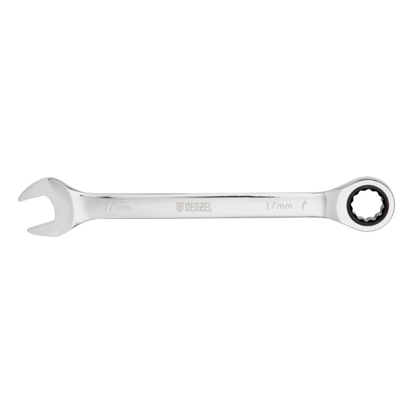 Ключ комбинированный, с трещеткой, 17 мм Denzel