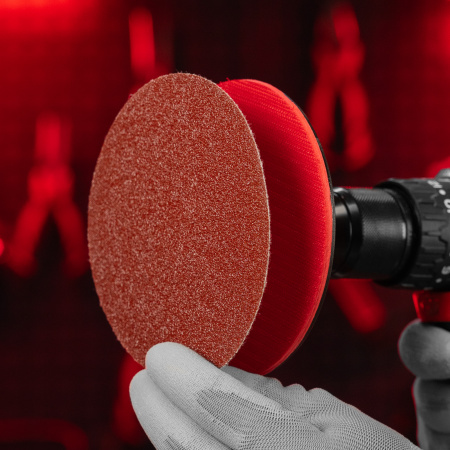 Круг абразивный на ворсовой подложке под "липучку", P 60, 115 мм, 10 шт Matrix