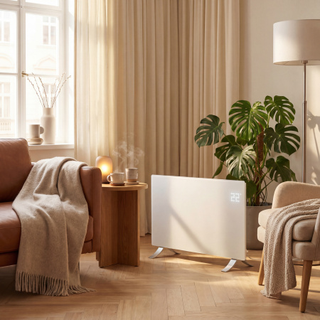 Конвектор электрический OptiPrime-2000, Wi-Fi, тачскрин, цифровой термостат, 2000 Вт Denzel