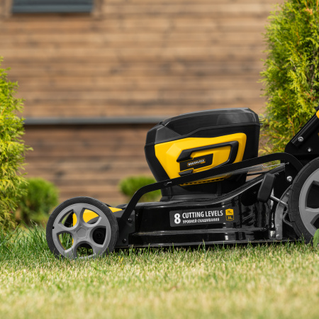 Газонокосилка аккумуляторная бесщет. DLM-460, 460 мм, травосб. 65 л., Li-Ion, 40 В Denzel цена