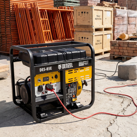 Генератор дизельный DES-85E, 8,5 кВт, 230 В, 16 л, электростартер Denzel