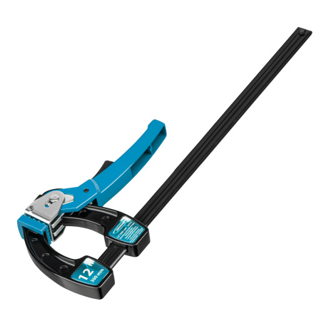 Струбцина реечная быстрозажимная 12, металлический корпус, рычажный храповой механизм, 300 мм Gross цена