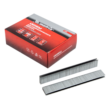 Скобы для пневматического степлера 18GA, 1.25 х 1 мм длина 19 мм, ширина 5,7 мм, 5000 шт Matrix цена