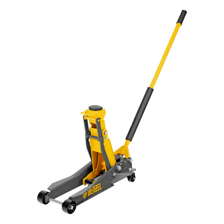 Домкрат гидравлический подкатной, 2/3 т, 98-770 мм, быстрый подъем, низ. подхват, проф, SUV Denzel цена