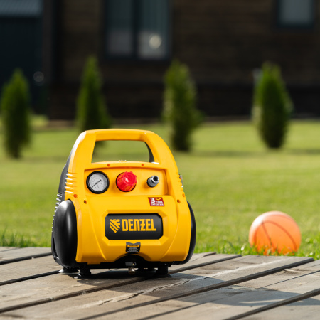 Компрессор воздушный безмасляный РС 1/6-180,1, 1 кВт, 180 л/мин, 6 л Denzel