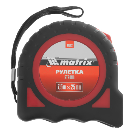 Рулетка Strong,7,5 м х 25 мм,обрезиненный корпус Matrix цена