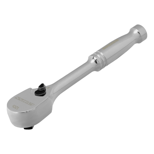 Ключ-трещотка 1/4", CrV, 120 зубьев, цельнометаллический, хром Gross