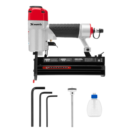 Нейлер-степлер пневматический 2 в 1, гвозди 18GA длина 10-50 мм, скобы 18GA длина 25-40 мм Matrix цена