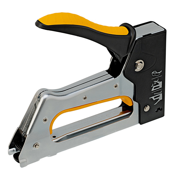 Степлер металлический, скобы в комплекте, 2К рукоятка, тип 53, 6-10 мм Denzel цена