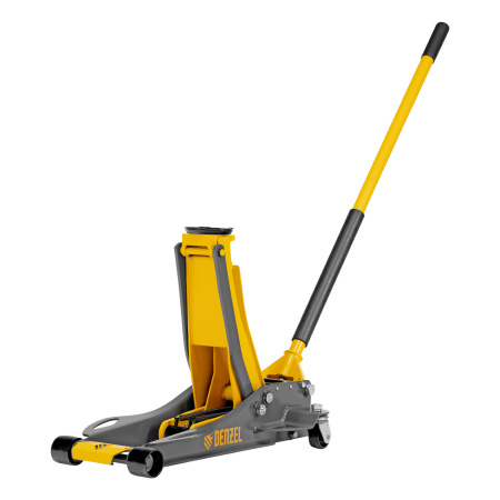 Домкрат гидравлический подкатной, 3 т, 75-500 мм, быстрый подъем, низкий подхват, проф. Denzel цена