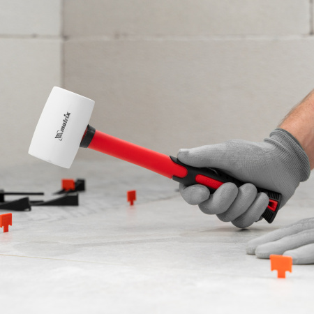 Киянка резиновая, 225 г, белая резина, фибергласовая рукоятка Matrix