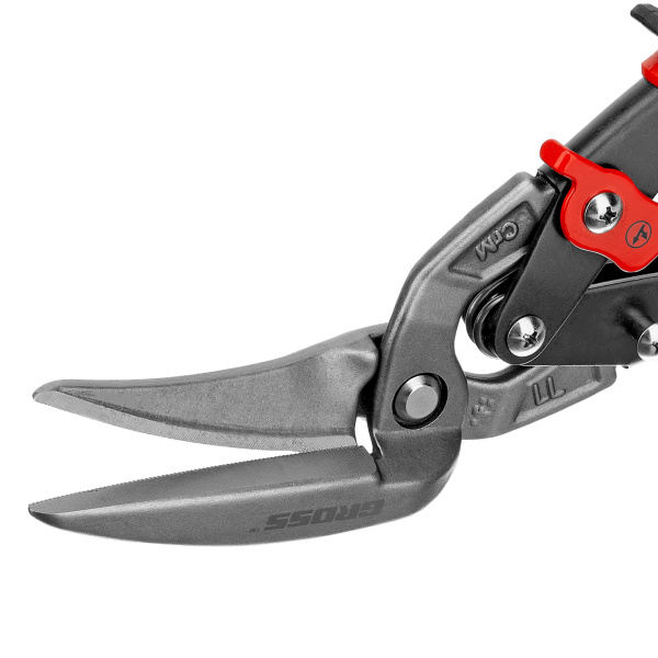 Ножницы по металлу "Piranha", 270 мм, прямой и левый проходной рез, сталь СrMo, двухкомпонентные рукоятки Gross