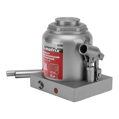 Домкрат гидравлический бутылочный, 50 т, высота подъема 240-370 мм Matrix цена