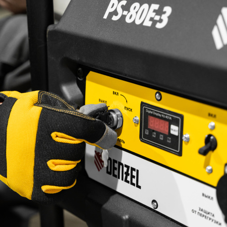 Генератор бензиновый PS 80 E-3, 6.6 кВт, 400 В, 25 л, электростартер Denzel