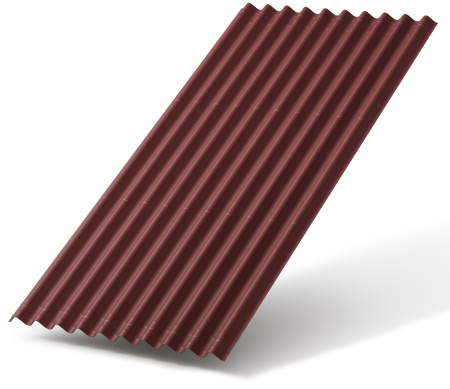 Кровельный лист Ондулин красный 1,95х0,95 м 3 мм