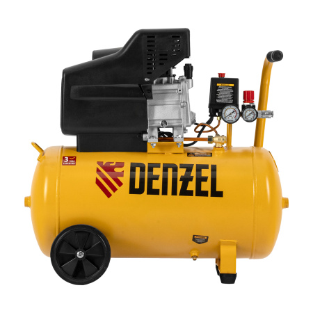 Компрессор воздушный, прямой привод DC1500/50, 1.5 кВт, 50 литров, 220 л/мин Denzel