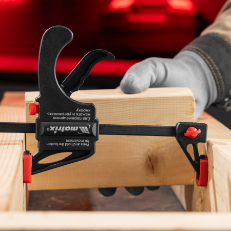 Струбцина универсальная, быстрозажимная, F-образная, 450 х 565 х 45 мм, пластиковый корпус Matrix цена