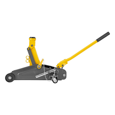 Домкрат гидравлический подкатной с фиксатором, 2 т, 130-330 мм Denzel цена