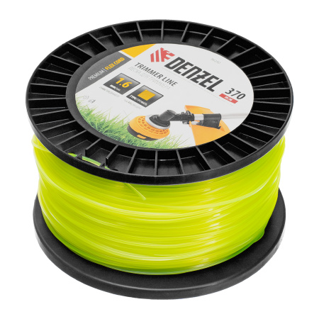 Леска для триммера квадрат 1,6мм х 370м, на DIN катушке FLEX CORD Denzel цена