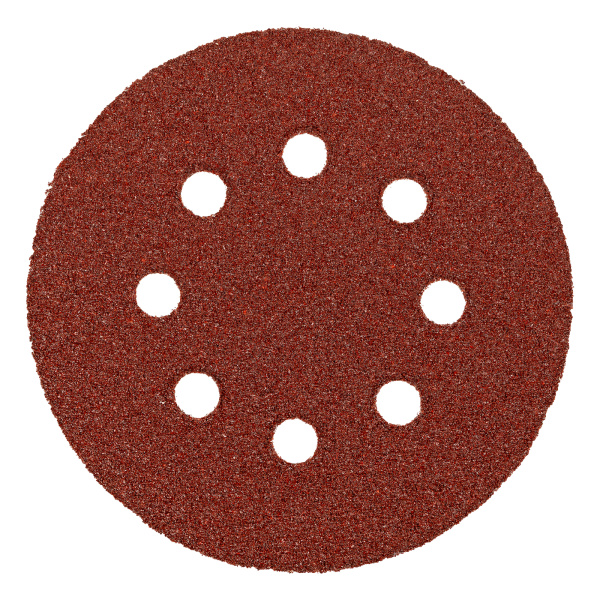 Круг абразивный на ворсовой подложке под "липучку", перфорированный, P 40, 125 мм, 5 шт Matrix
