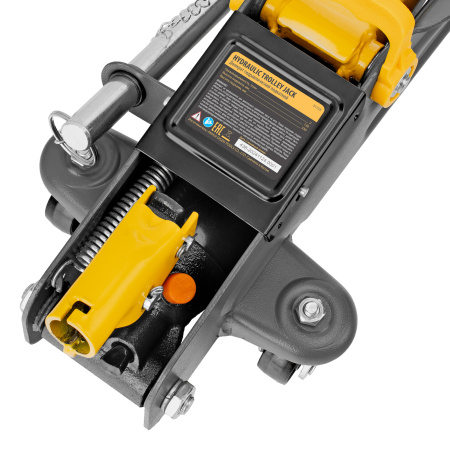 Домкрат гидравлический подкатной с фиксатором, 2 т, 130-330 мм Denzel цена