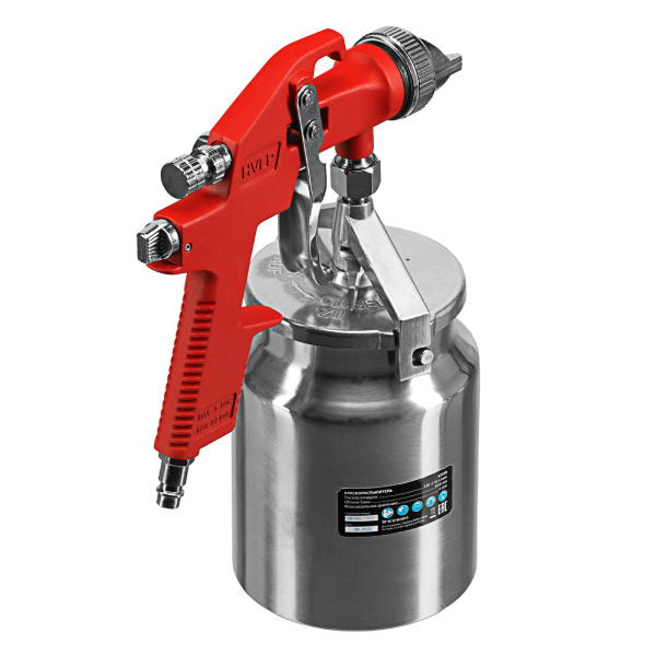 Краскораспылитель HVLP пневмат. с нижним бачком V= 1 л, сопло диаметром 1.4 мм Matrix цена