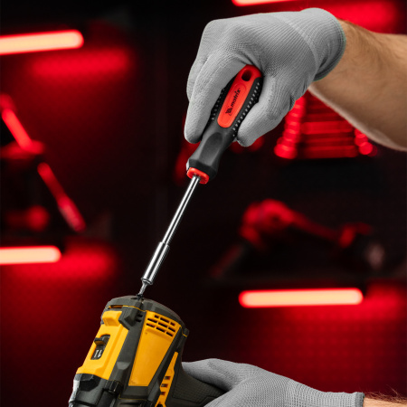 Отвертка с набором бит, 11 шт, Fusion, CrV, трехкомпонентная рукоятка "Anti slip" Matrix