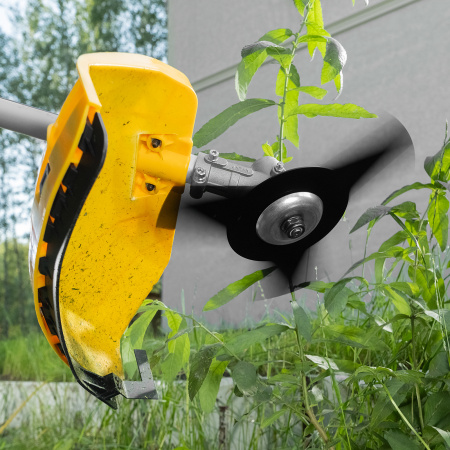 Триммер электрический TE-1220, 1200 Вт, 380 мм, катушка, диск, разборная штанга Denzel цена