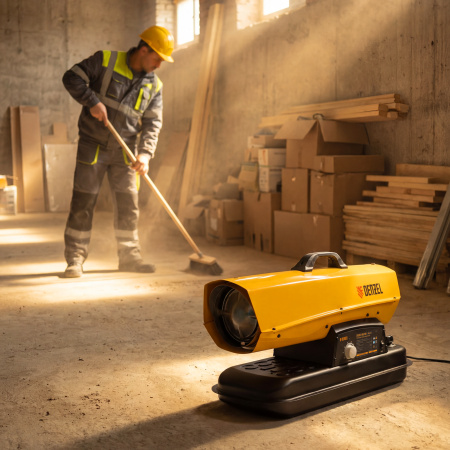 Дизельная тепловая пушка DHG-25i, 25 кВт, 600 м3/ч, прямой нагрев, термостат Denzel