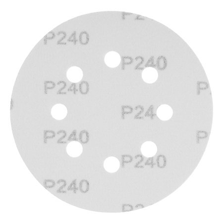 Круг абразивный на ворсовой подложке под "липучку", перфорированный, P 240, 125 мм, 5 шт Matrix