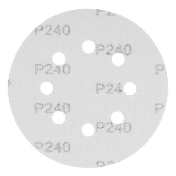 Круг абразивный на ворсовой подложке под "липучку", перфорированный, P 240, 125 мм, 5 шт Matrix