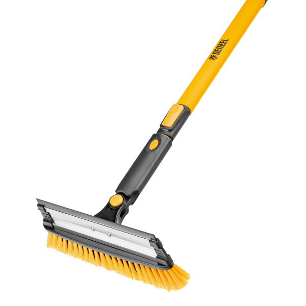 Щетка-сметка для снега со скребком, телескоп, поворотная голова, водосгон, 900-1200 мм Denzel цена