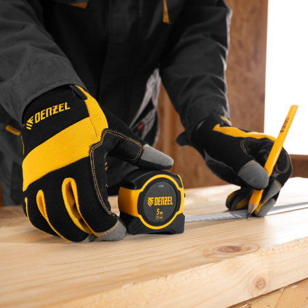 Рулетка 5м х 19мм, двухкомп. корпус, магнитный обрезиненный зацеп Denzel цена