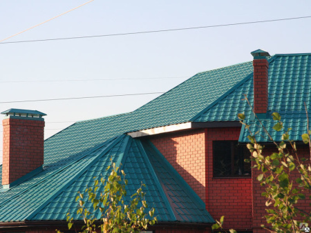 Металлочерепица Монтеррей 0.4 мм 2250х1180 мм зелёный RAL 6005