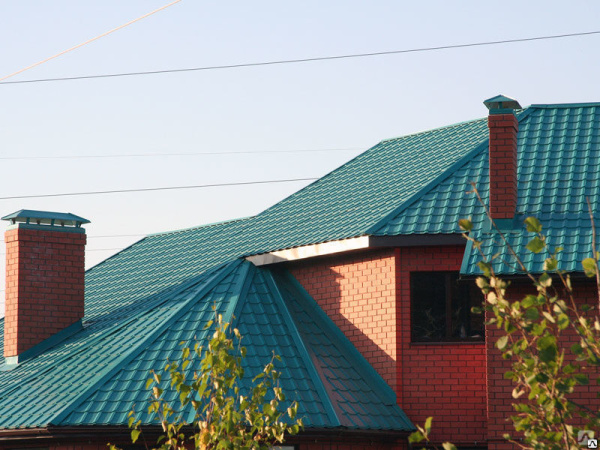 Металлочерепица Монтеррей 0.4 мм 2250х1180 мм зелёный RAL 6005